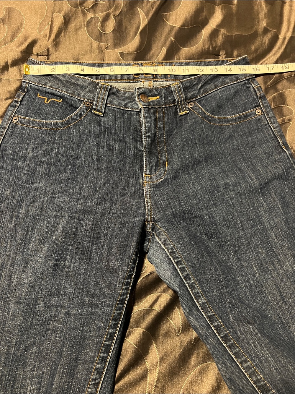 Kimes Ranch Betty Mid Rise Dark Wash Blue Denim Jeans Straight/Boot Women’s 8/36 - Picture 12 of 13